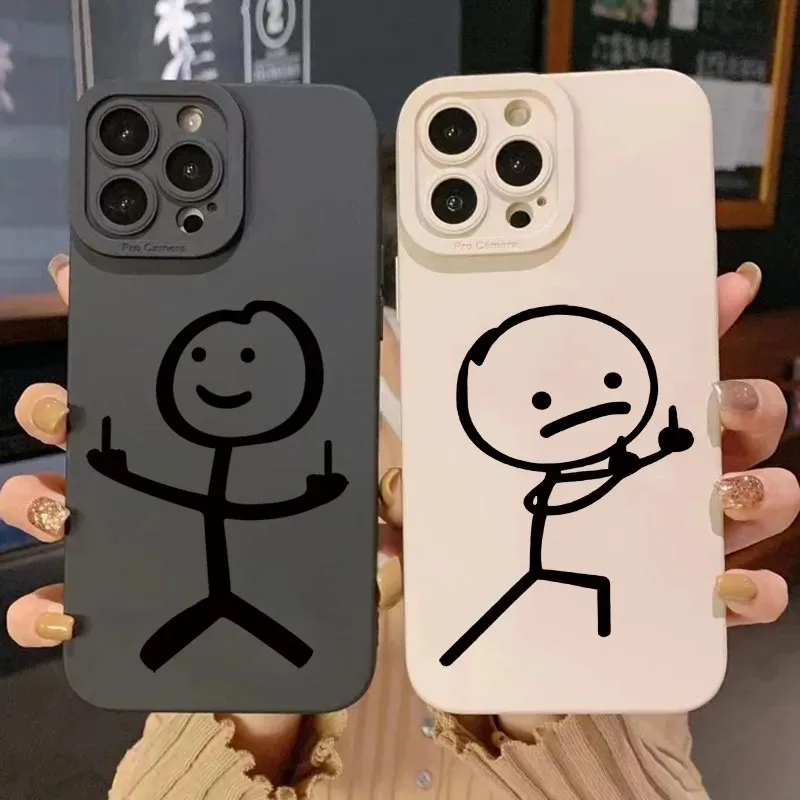 Xo Phone Accessories - Cute Cartoon Matchman Matte Silicone Phone