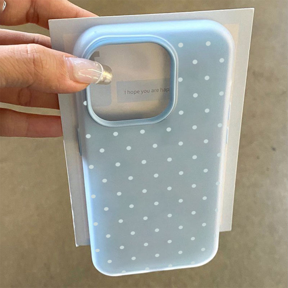 Adorable Light Blue Polka Dot  - Xo Phone Accessories ulasan dan harga
