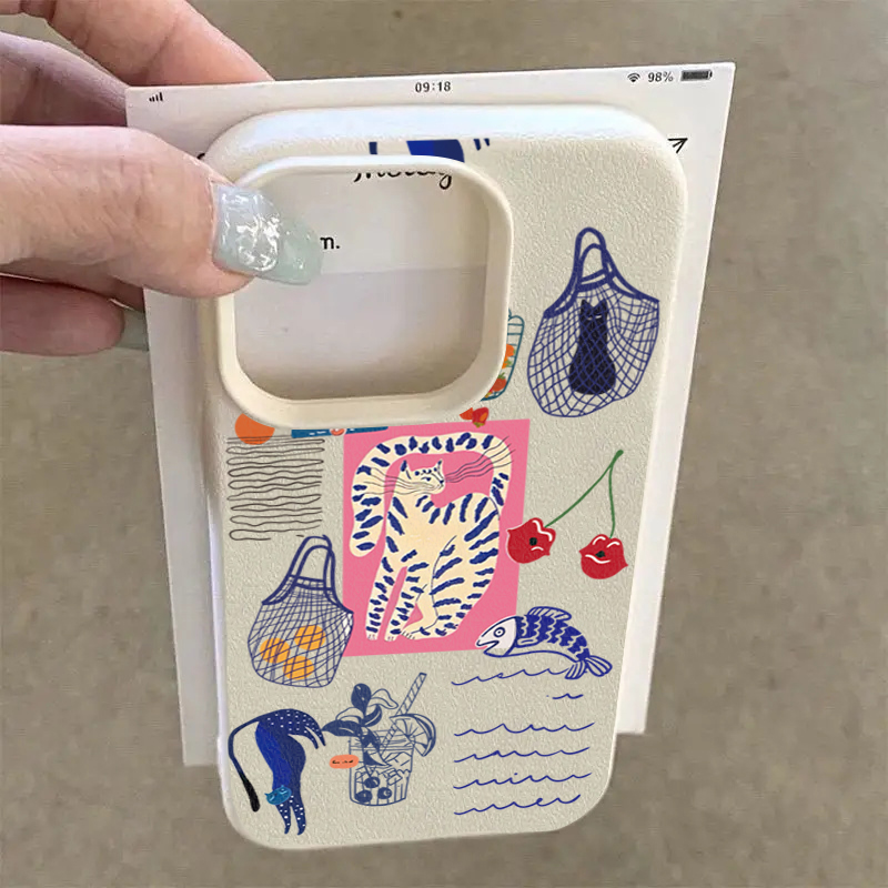 Cute Cherry Cat Print Phone Ca - Xo Phone Accessories ulasan dan harga