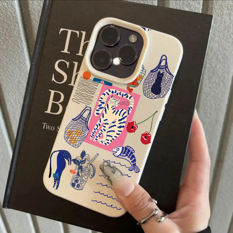 Cute Cherry Cat Print Phone Ca - Xo Phone Accessories ulasan dan harga