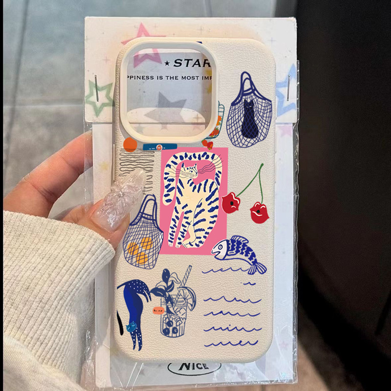 Cute Cherry Cat Print Phone Ca - Xo Phone Accessories ulasan dan harga