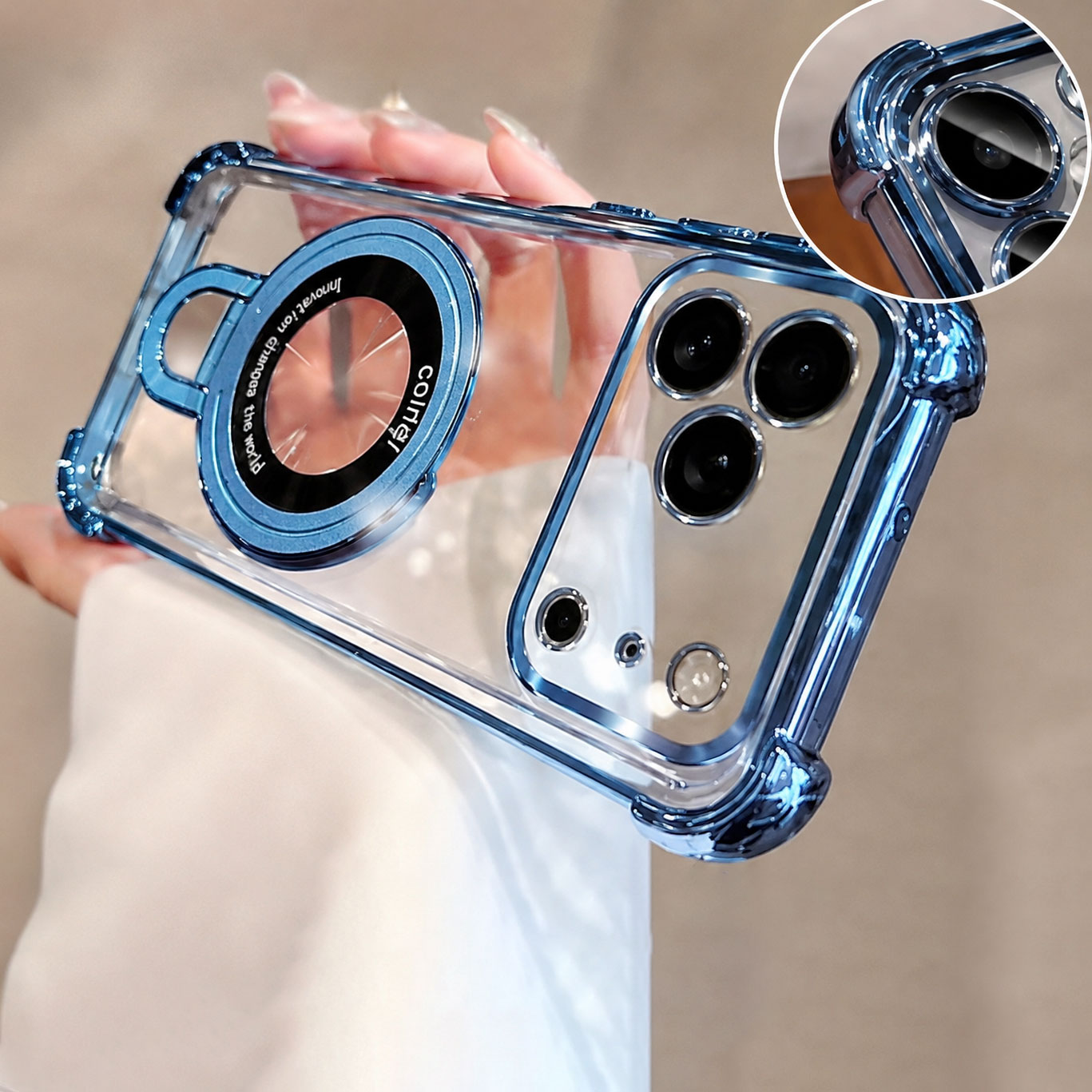 Luxury Clear  Plating Phone Ca - Phone Ring Holder ulasan dan harga