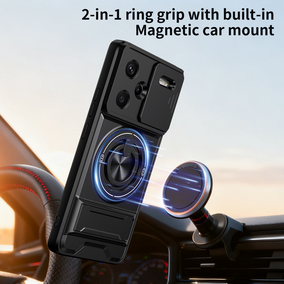Lens Slide Camera Phone Case f - Phone Ring Holder ulasan dan harga