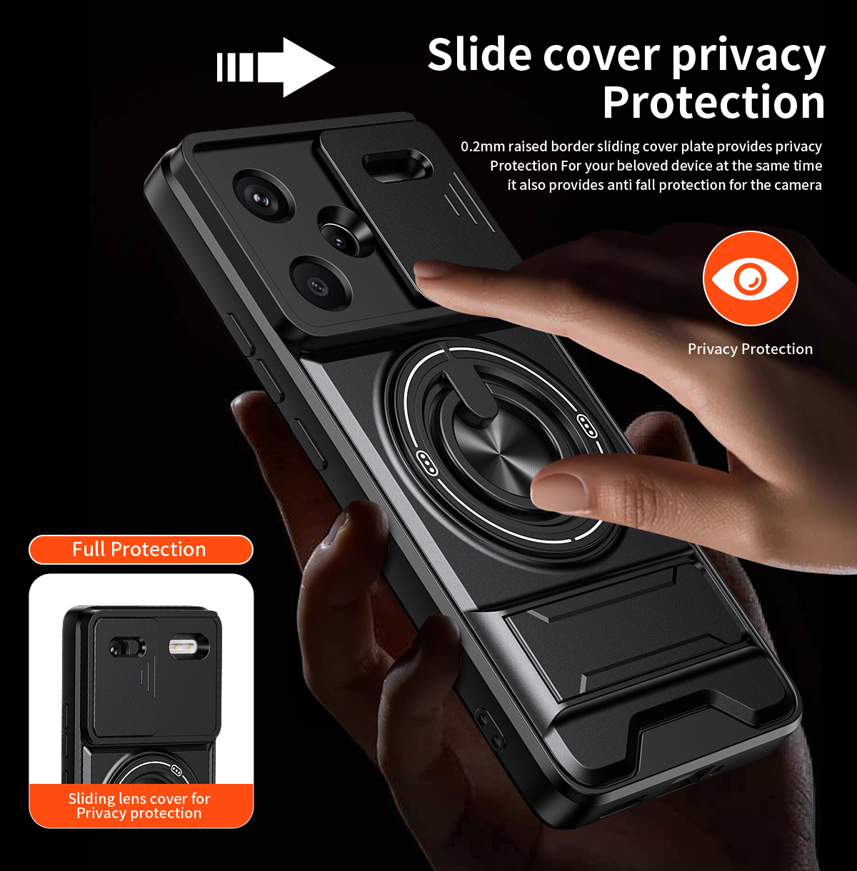 Lens Slide Camera Phone Case f - Phone Ring Holder ulasan dan harga